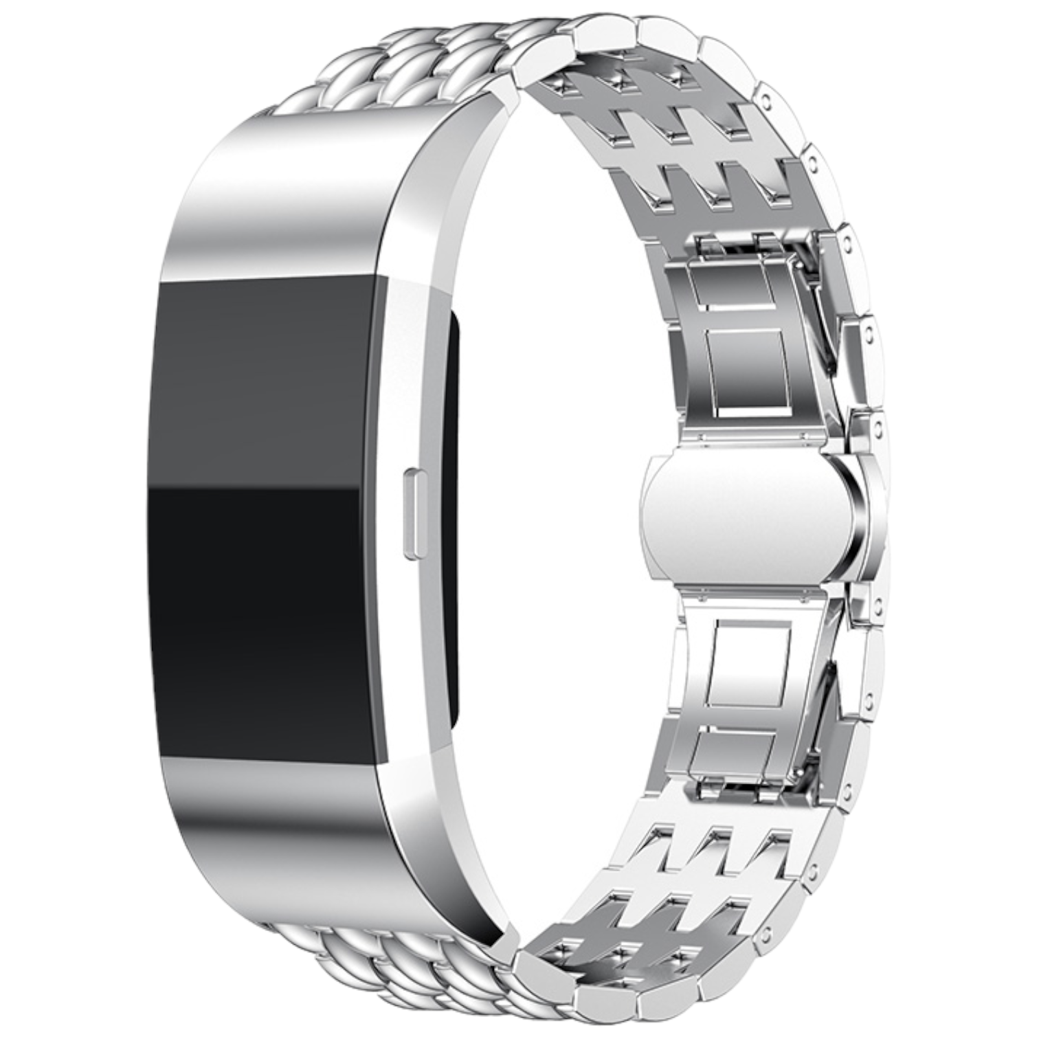 Fitbit Charge 2 draak stalen schakel band - zilver