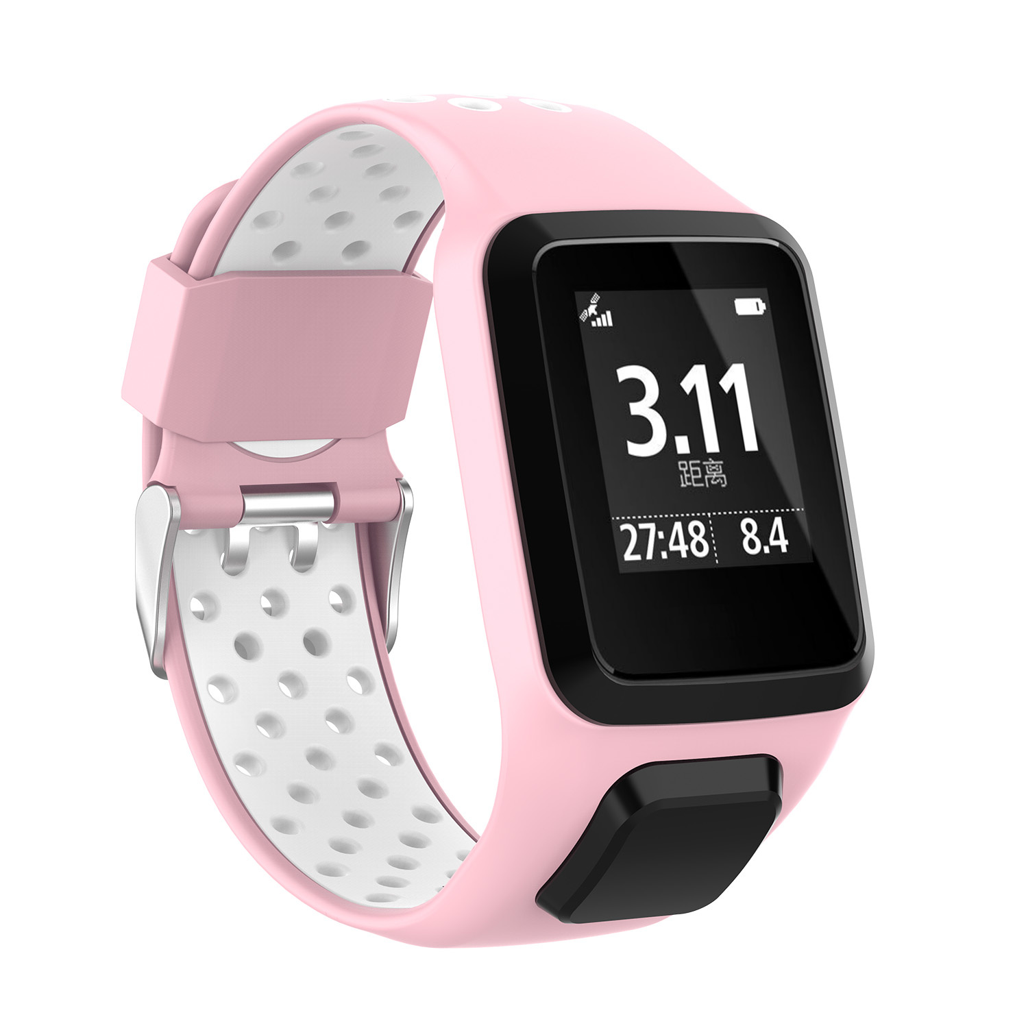 TomTom Runner / Spark / Adventure dubbel sport band - roze wit