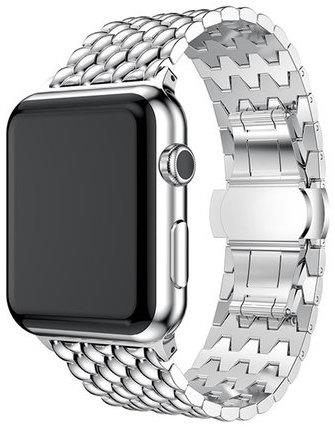 Apple Watch draak stalen schakel band - zilver