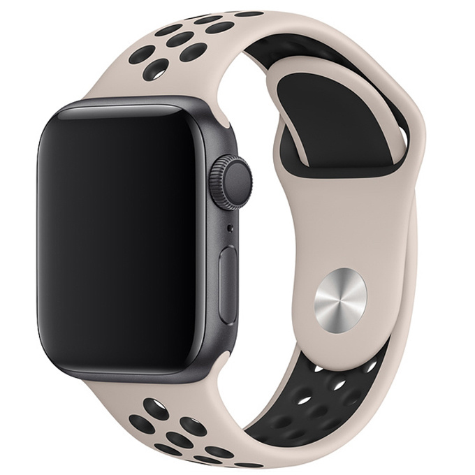 Apple Watch Dubbel Sport Band - Woestijnzand Zwart