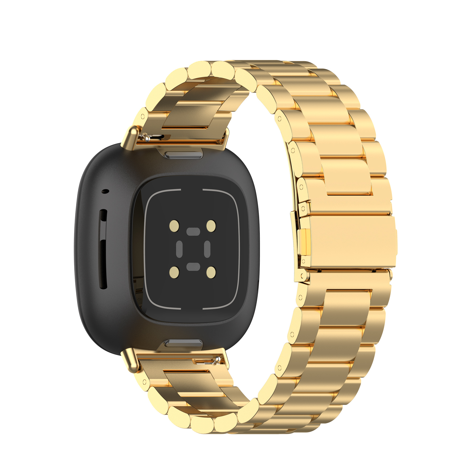 Fitbit Versa 3 / Sense kralen stalen schakel band - goud