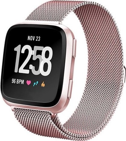 Fitbit Versa milanese band - rose rood