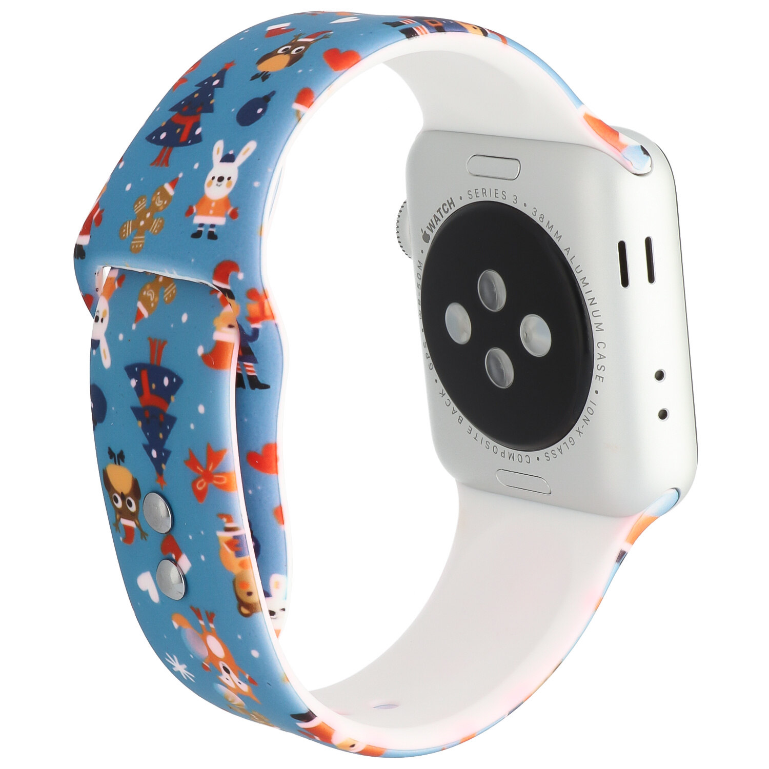 Apple Watch print sport band - kerst blauw