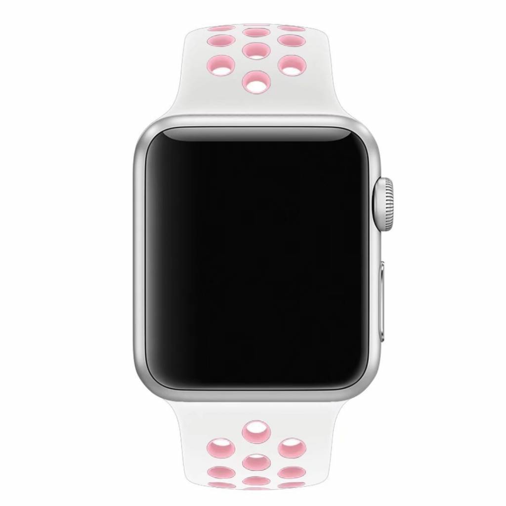 Apple Watch dubbel sport band - wit roze