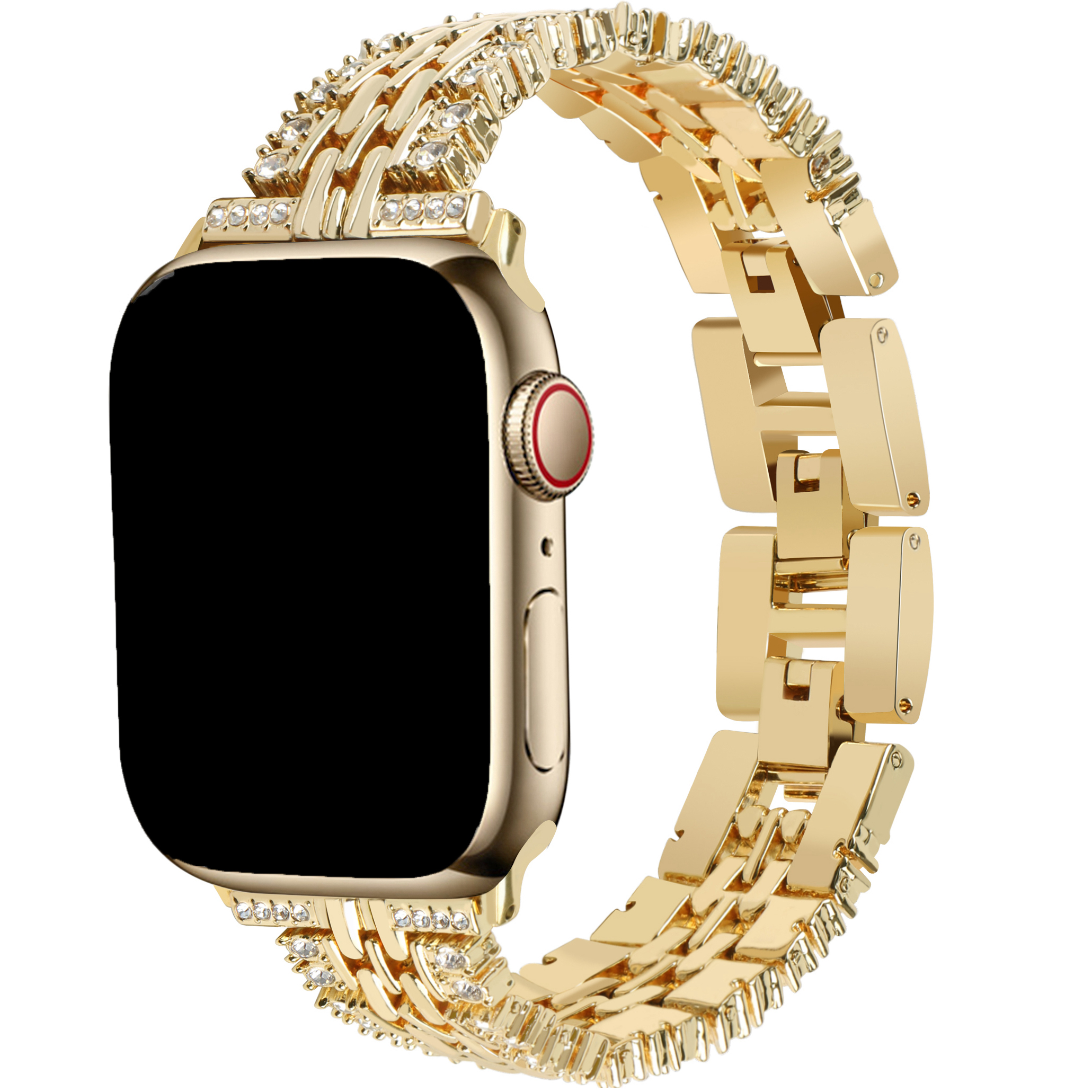 Apple Watch diamant stalen schakel band Eline - goud