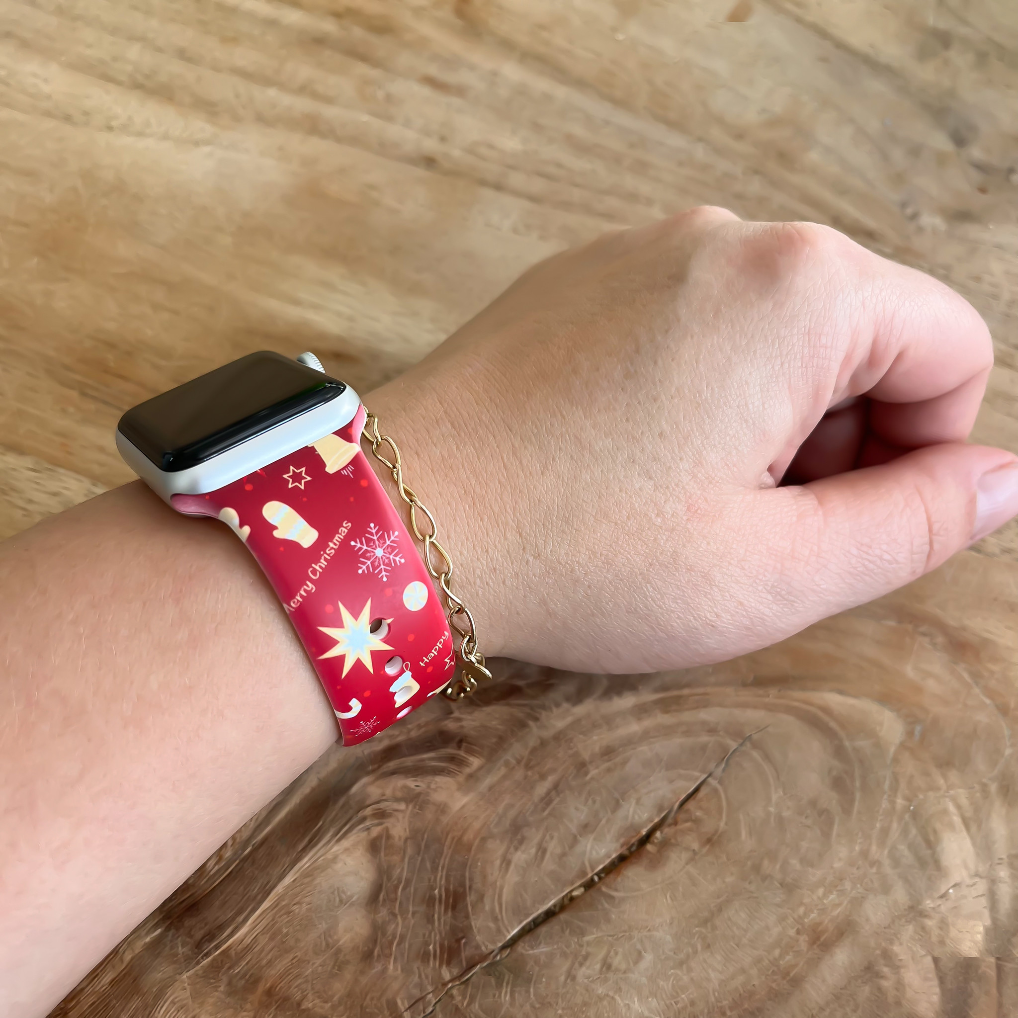 Apple Watch print sport band - kerst rood