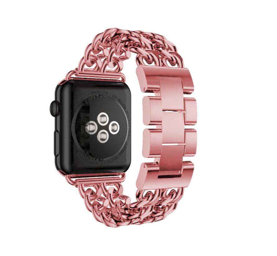 Apple Watch stalen cowboy schakel band - rose rood