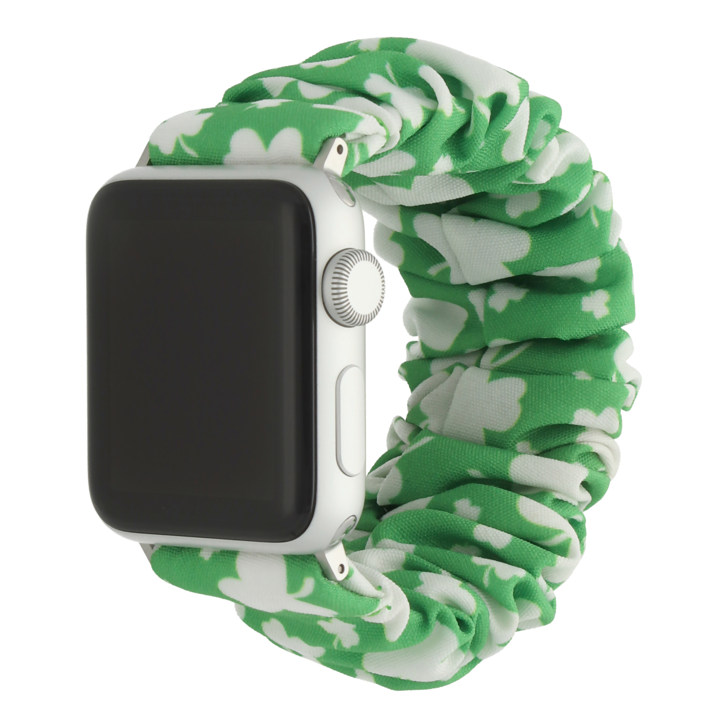 Apple Watch nylon Scrunchie band - Klaver Groen - 7440850318369 - 123watches