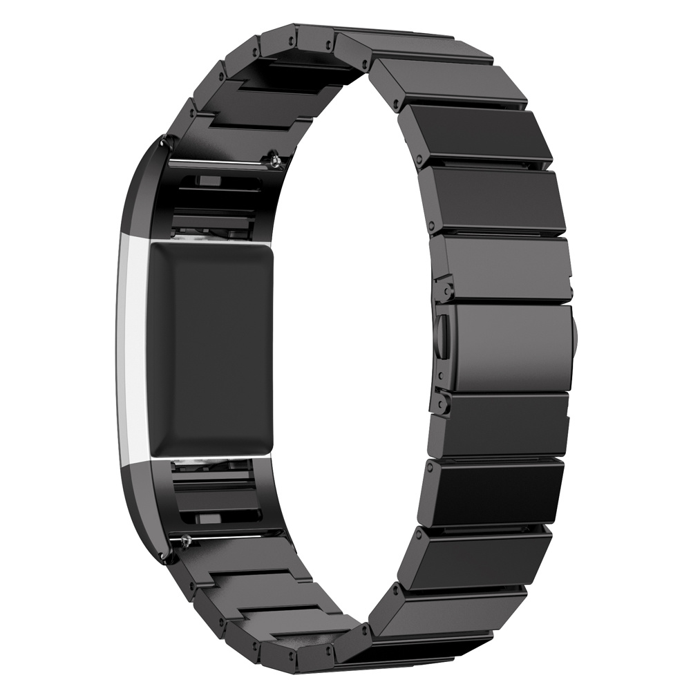 Fitbit Charge 2 stalen schakel band - zwart