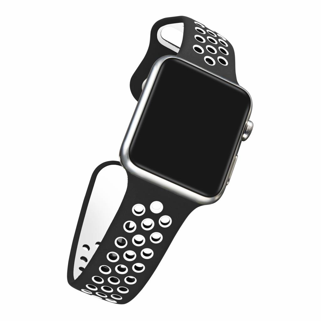 Apple Watch dubbel sport band - zwart wit