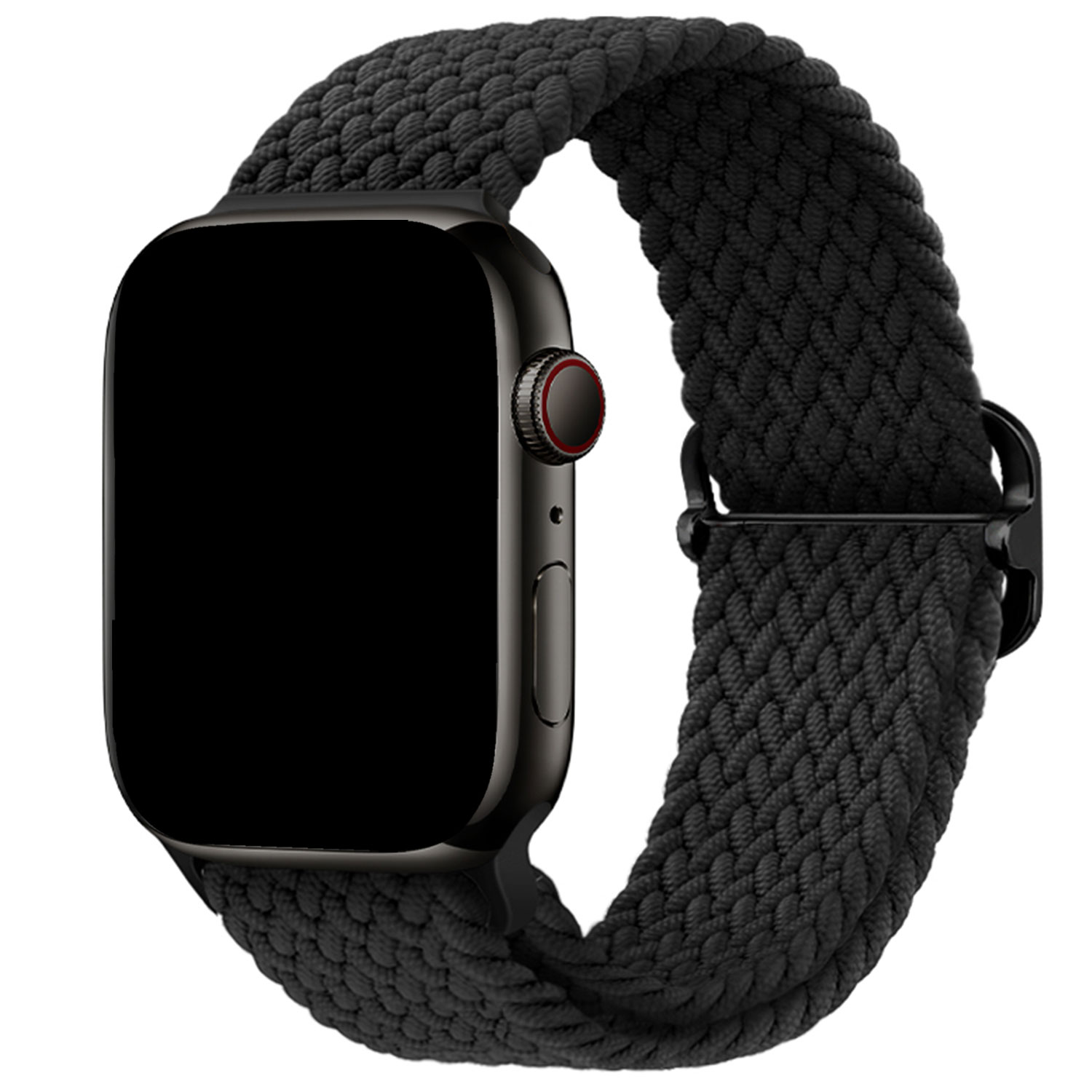 Apple Watch nylon gevlochten gesp Weavy band - zwart