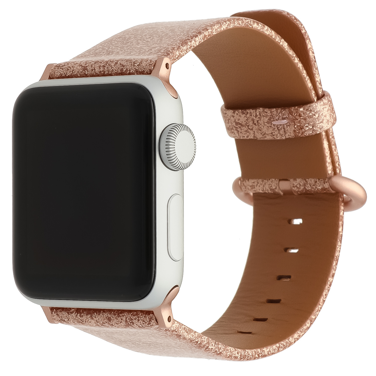 Apple Watch leren glitter band - goud