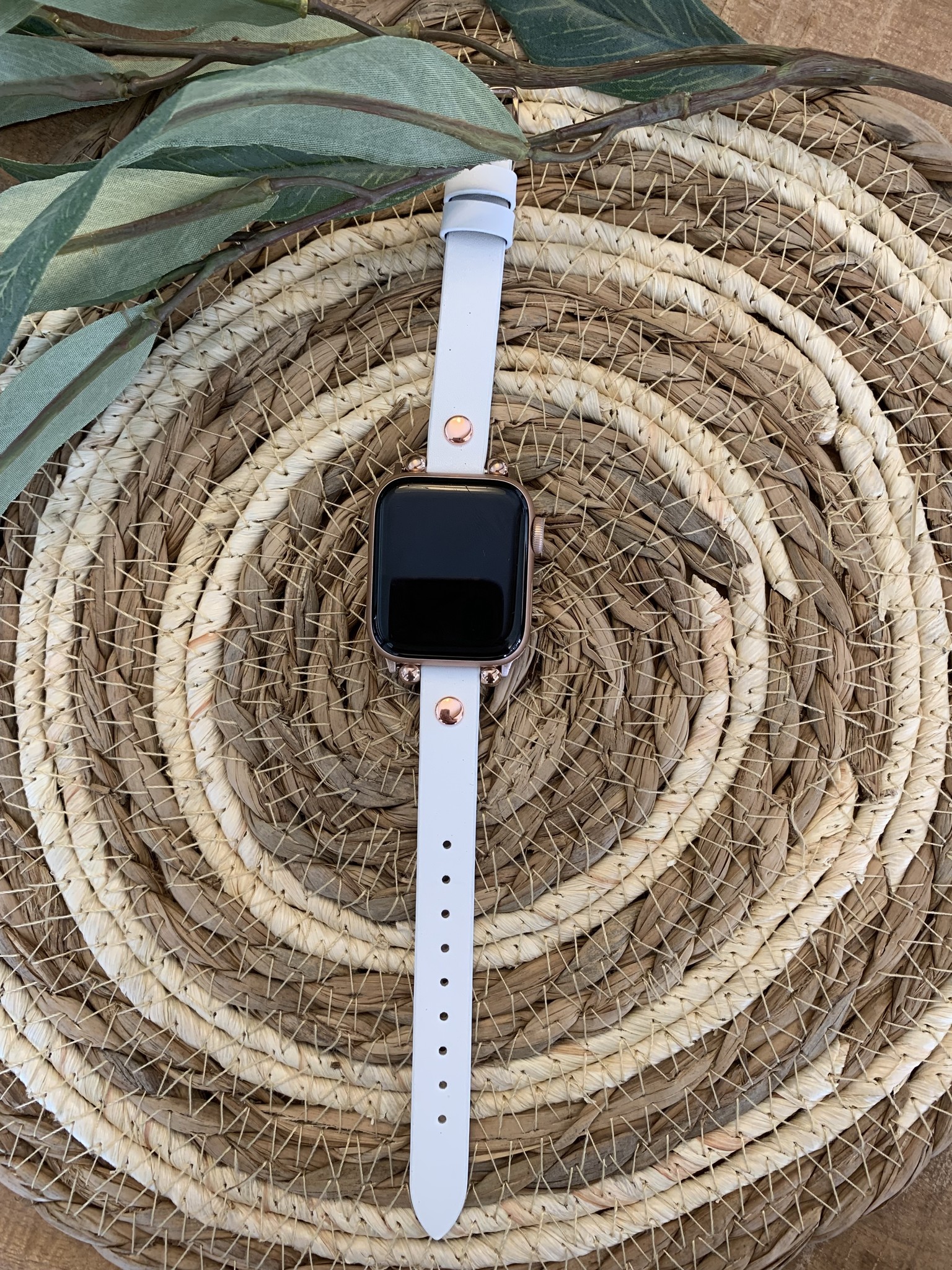 Apple Watch leren slim band - wit