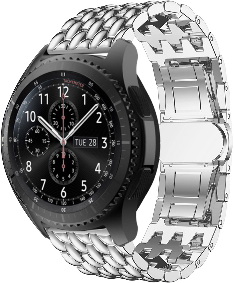 Samsung Galaxy Watch draak stalen schakel band - zilver