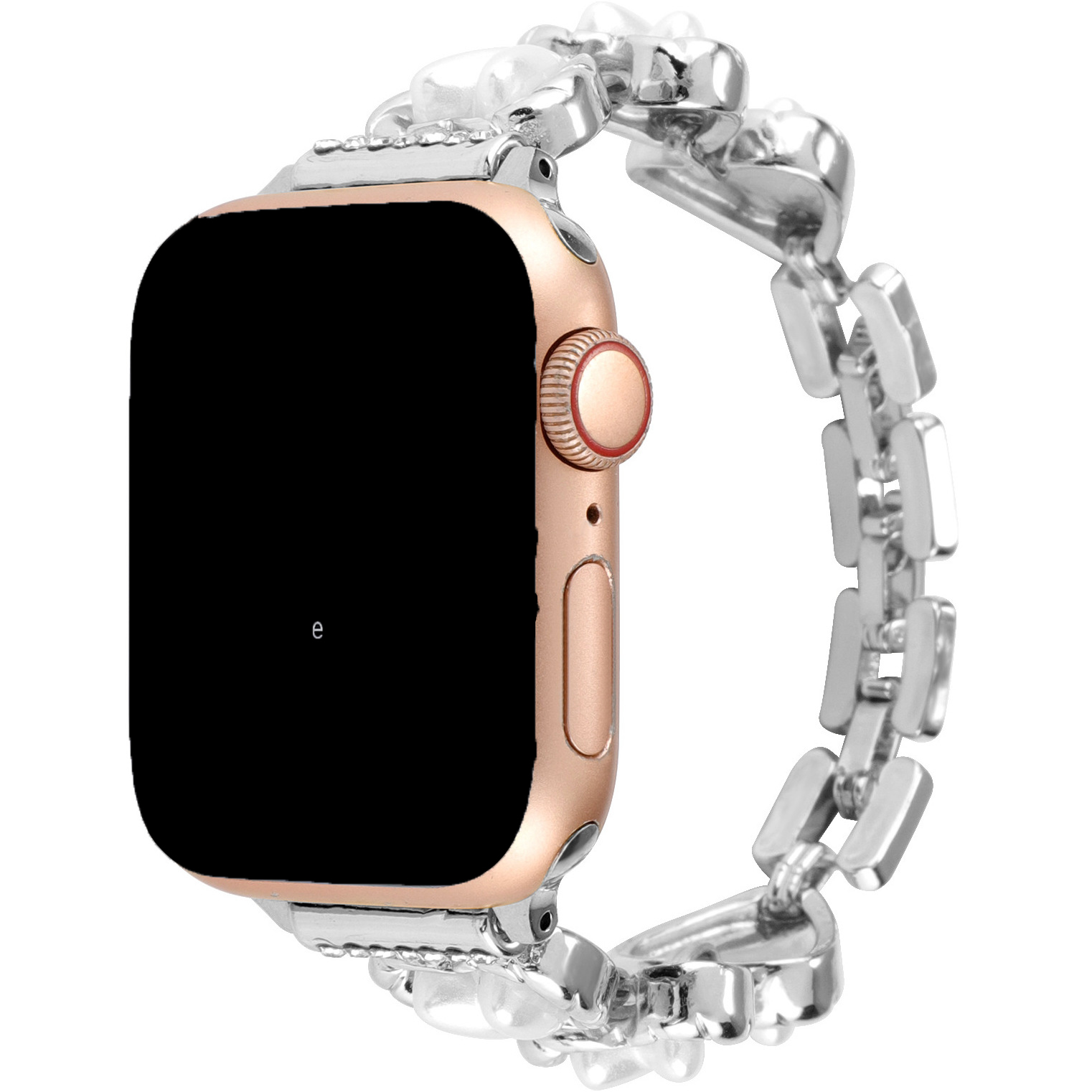 Apple Watch hart stalen schakel band - Demi zilver