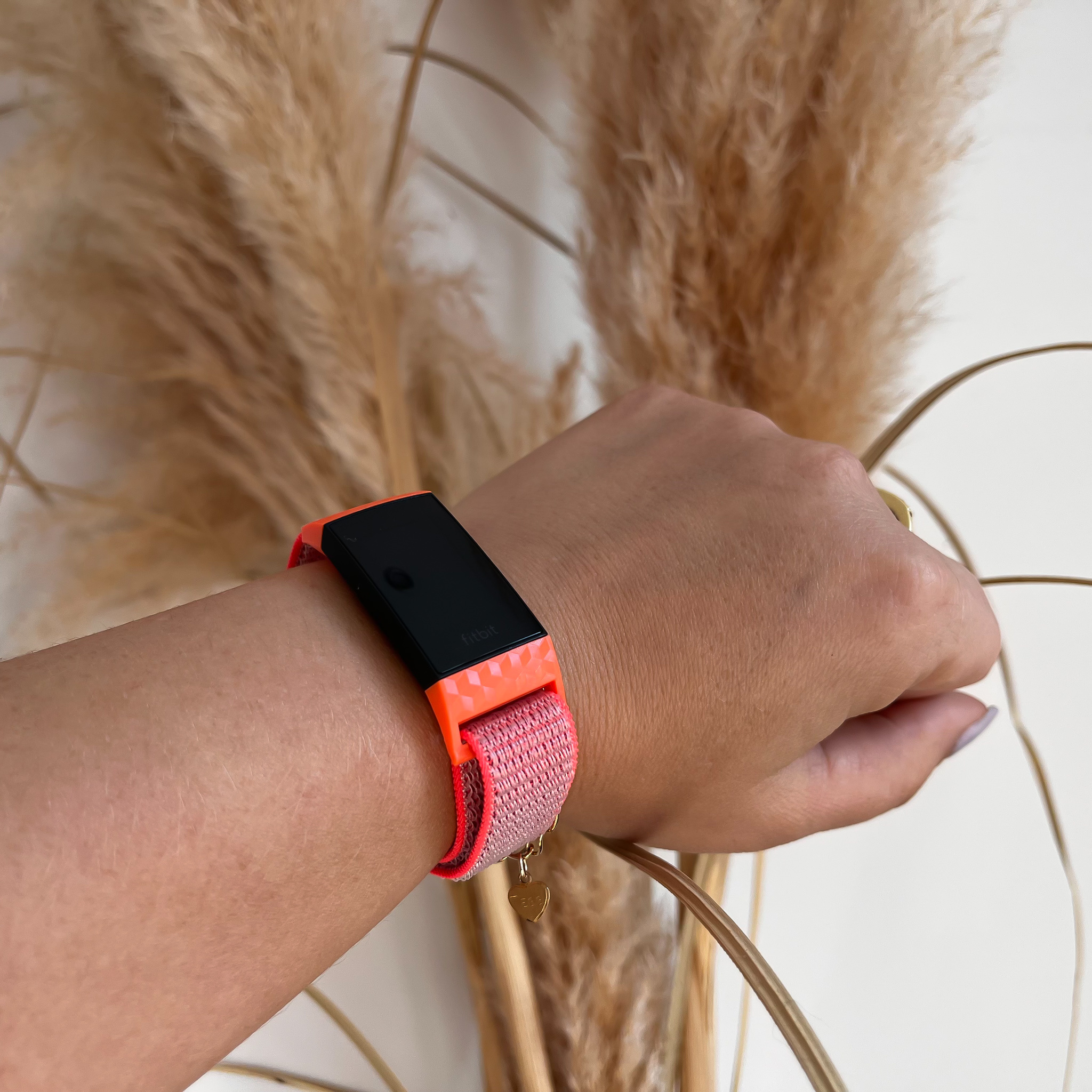 Fitbit Charge 3 & 4 nylon band - roze