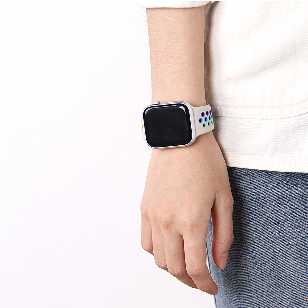 Apple Watch dubbel sport band - kleurrijk antiekwit