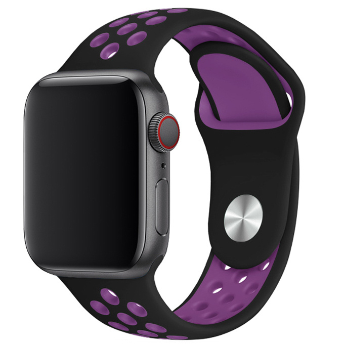 Apple Watch Dubbel Sport Band - Zwart Paars