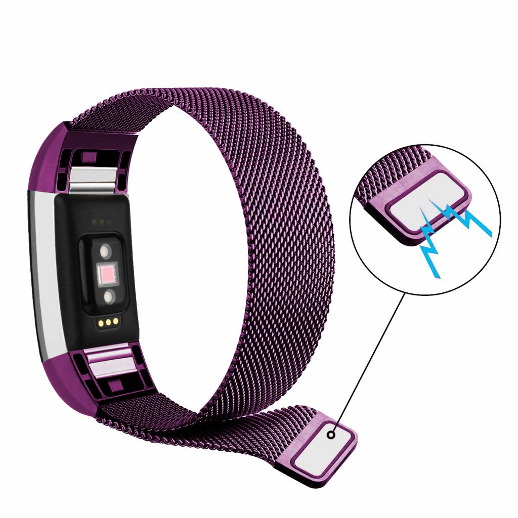 Fitbit Charge 2 milanese band - paars