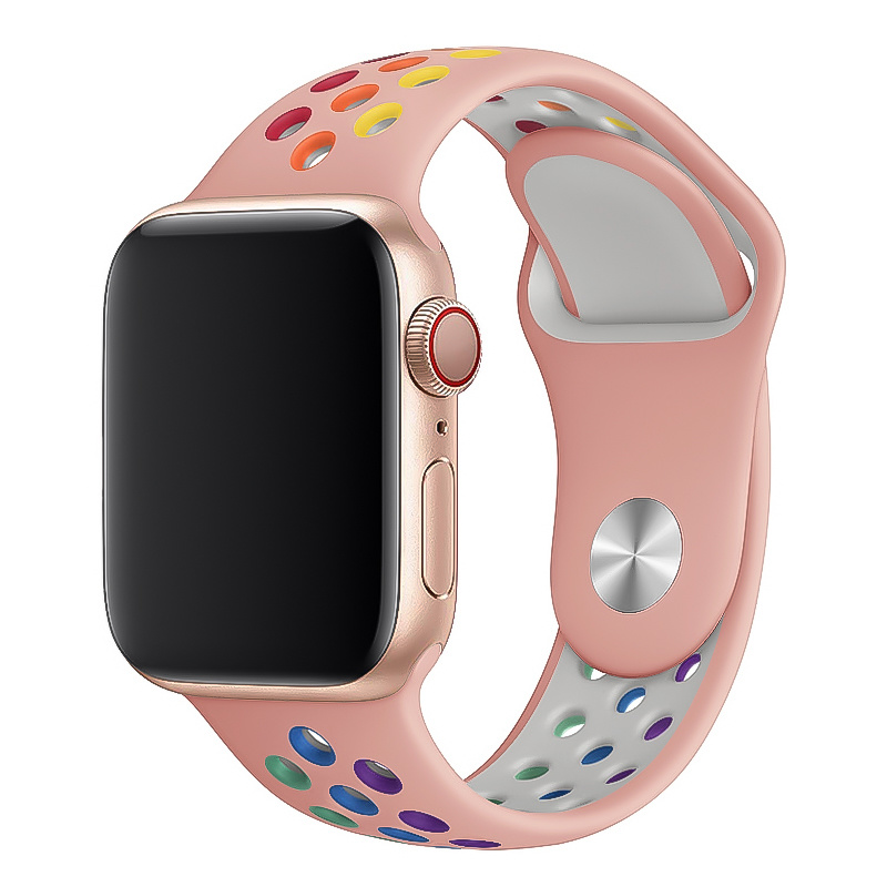 Apple Watch Dubbel Sport Band - Kleurrijk Roze