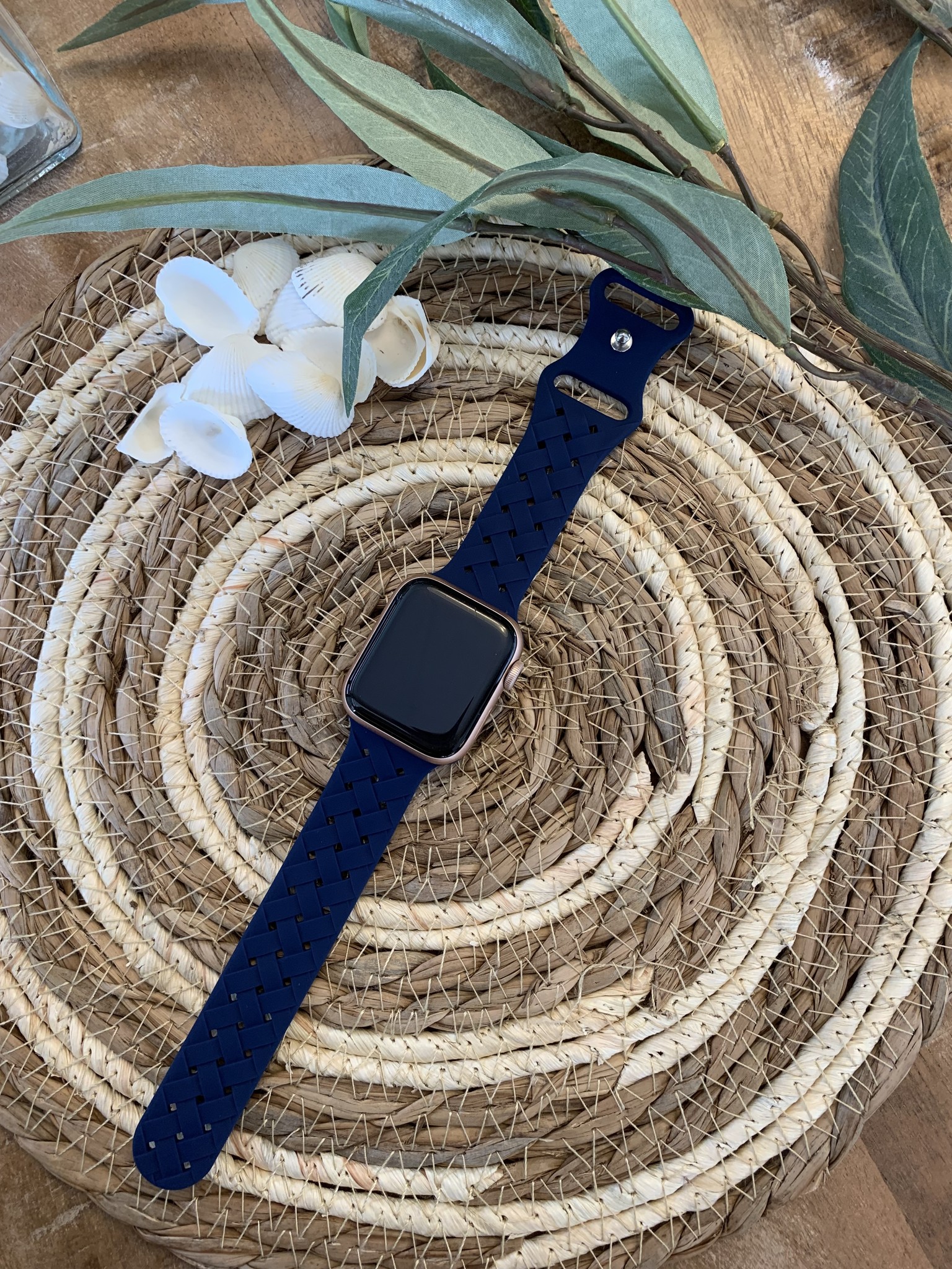 Apple Watch gevlochten sport band - marineblauw