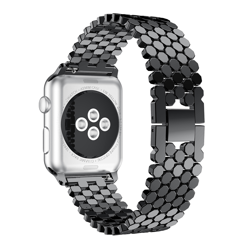 Apple Watch vis stalen schakel band - zwart