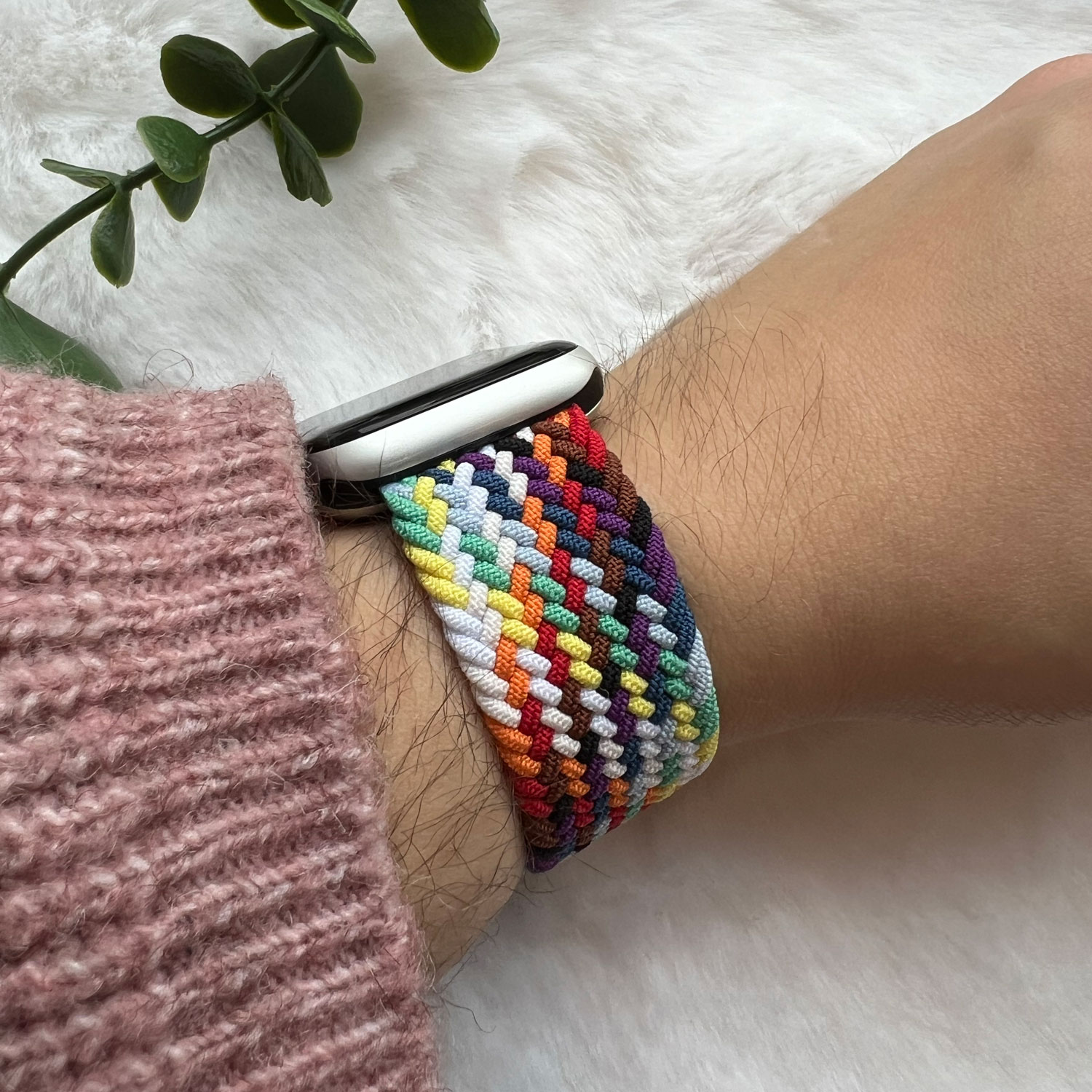 Apple Watch nylon gevlochten solo band - kleurrijk fel