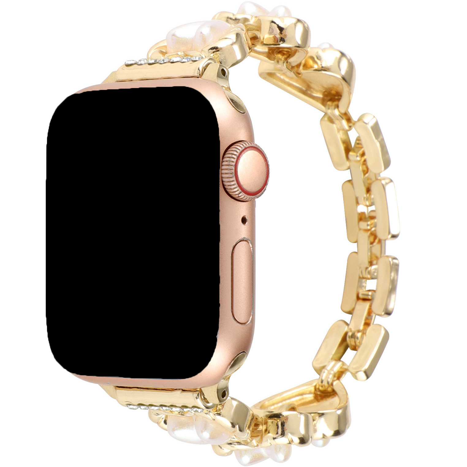 Apple Watch hart stalen schakel band - Demi goud