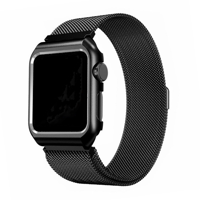 Apple Watch Milanese Case Band - Zwart