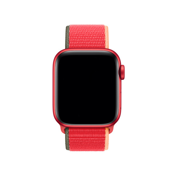 Apple Watch nylon geweven sport band  - aardbei