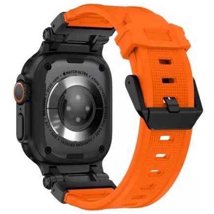 Apple Watch robuuste silicone Robust band - oranje zwart