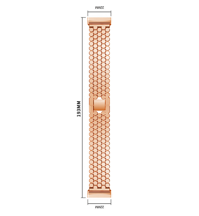 Fitbit Versa 3 / Sense vis stalen schakel band - rose goud