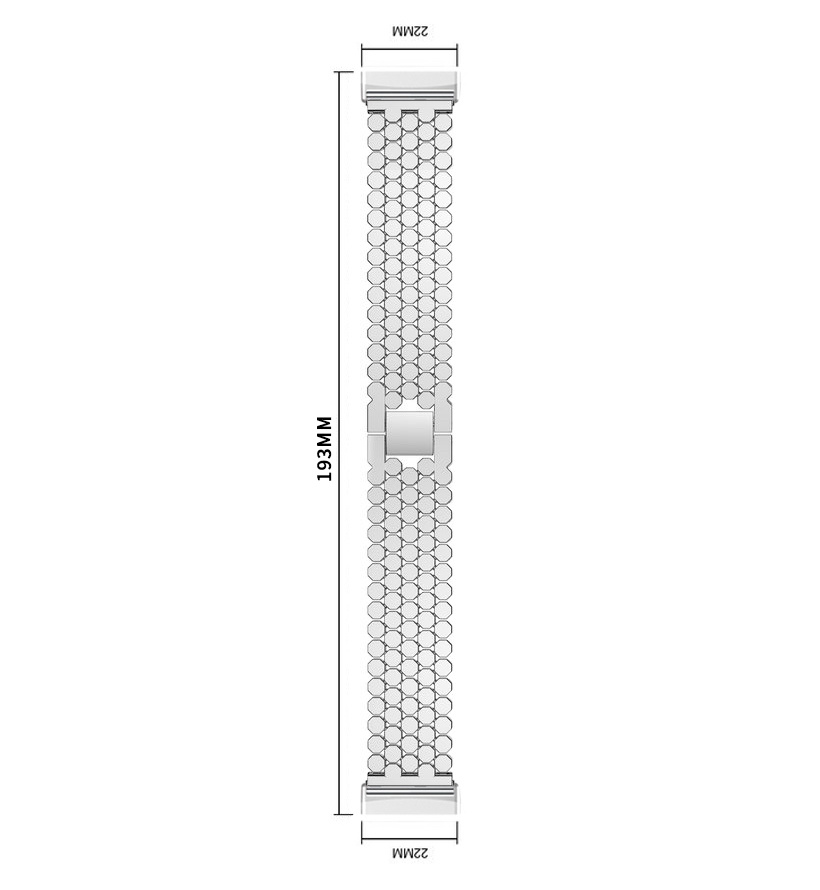 Fitbit Versa 3 / Sense vis stalen schakel band - zilver