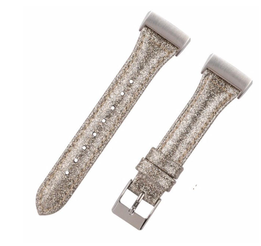 Fitbit Charge 3 & 4 leren glitter band - goud