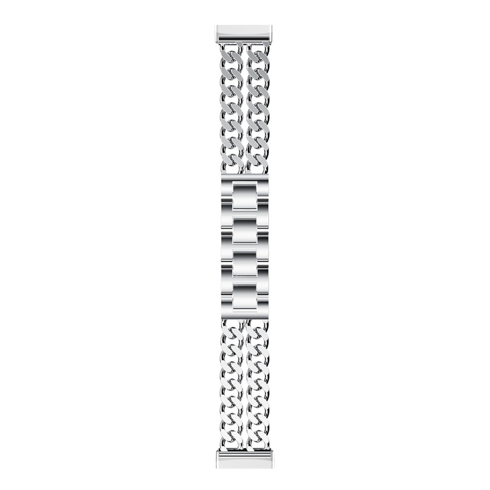 Fitbit Versa 3 / Sense cowboy stalen schakel band - zilver
