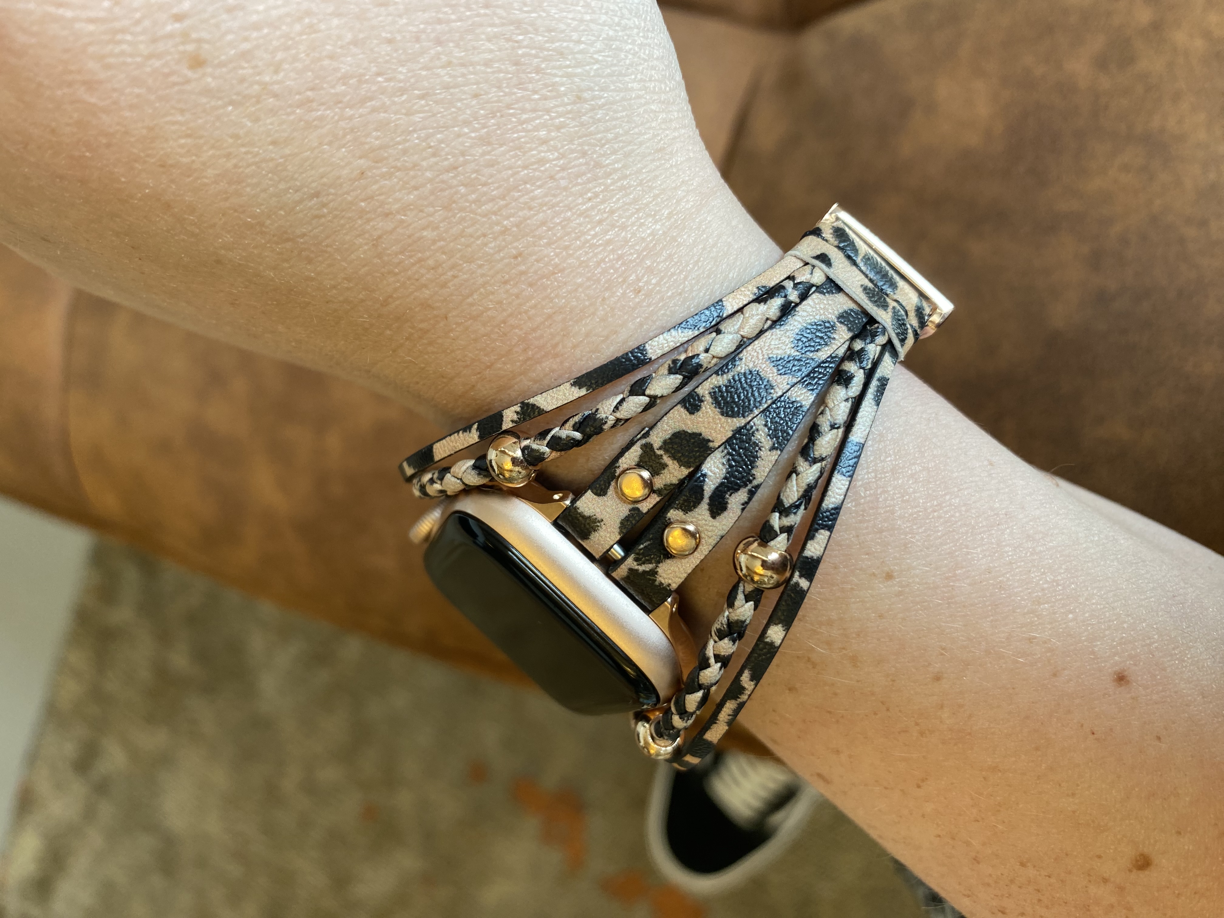 Apple Watch leren sieraden band - luipaard
