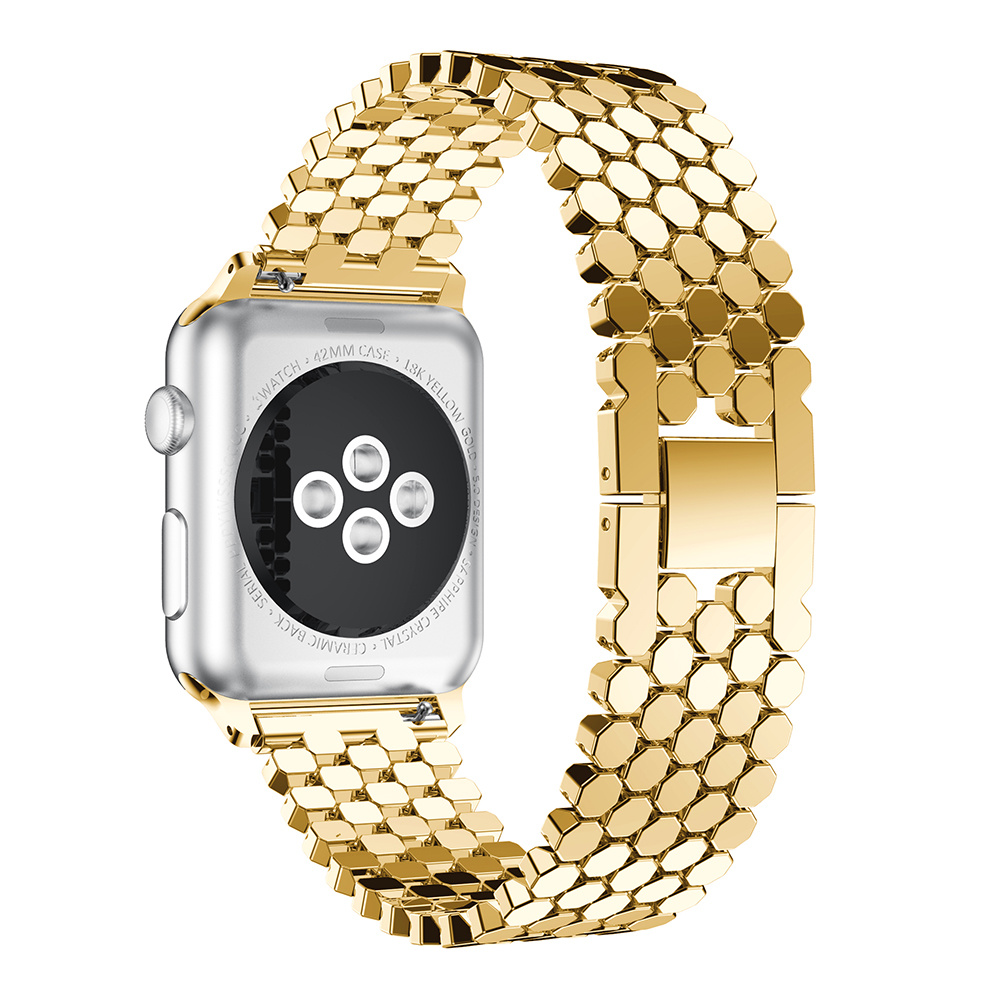 Apple Watch vis stalen schakel band - goud