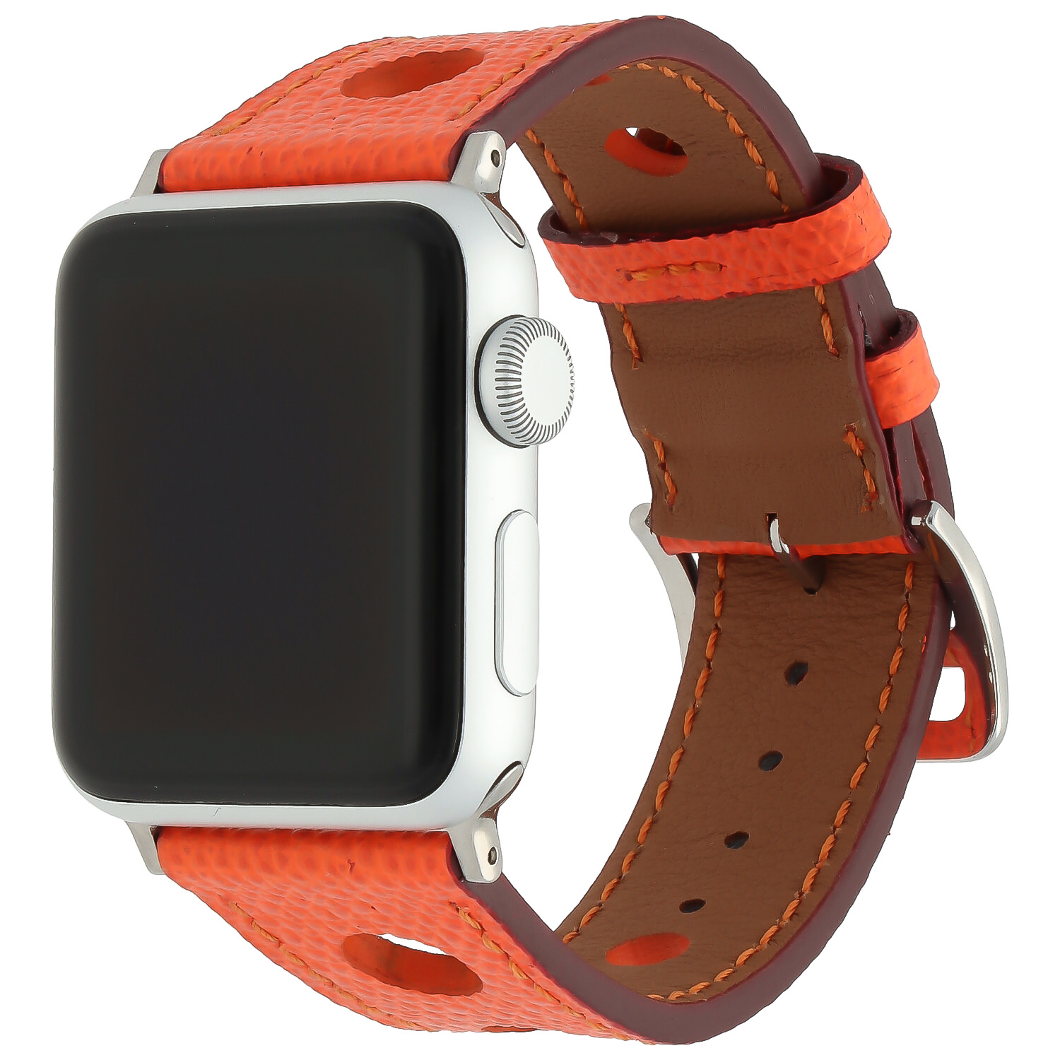 Apple Watch leren hermes band oranje