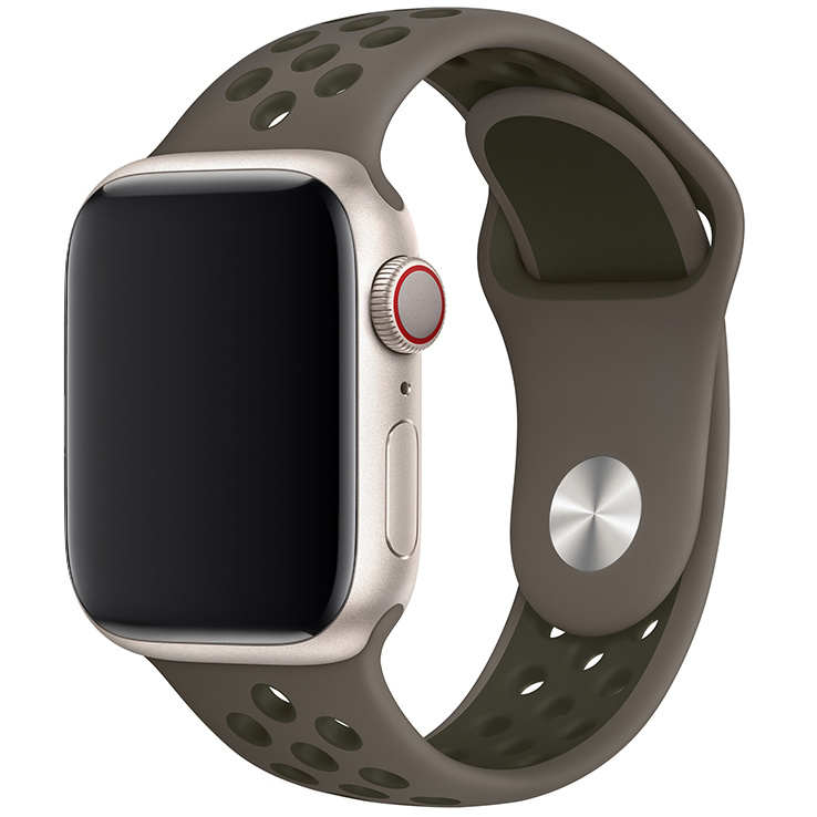 Apple Watch Dubbel Sport Band - Olijf Grijs Khaki