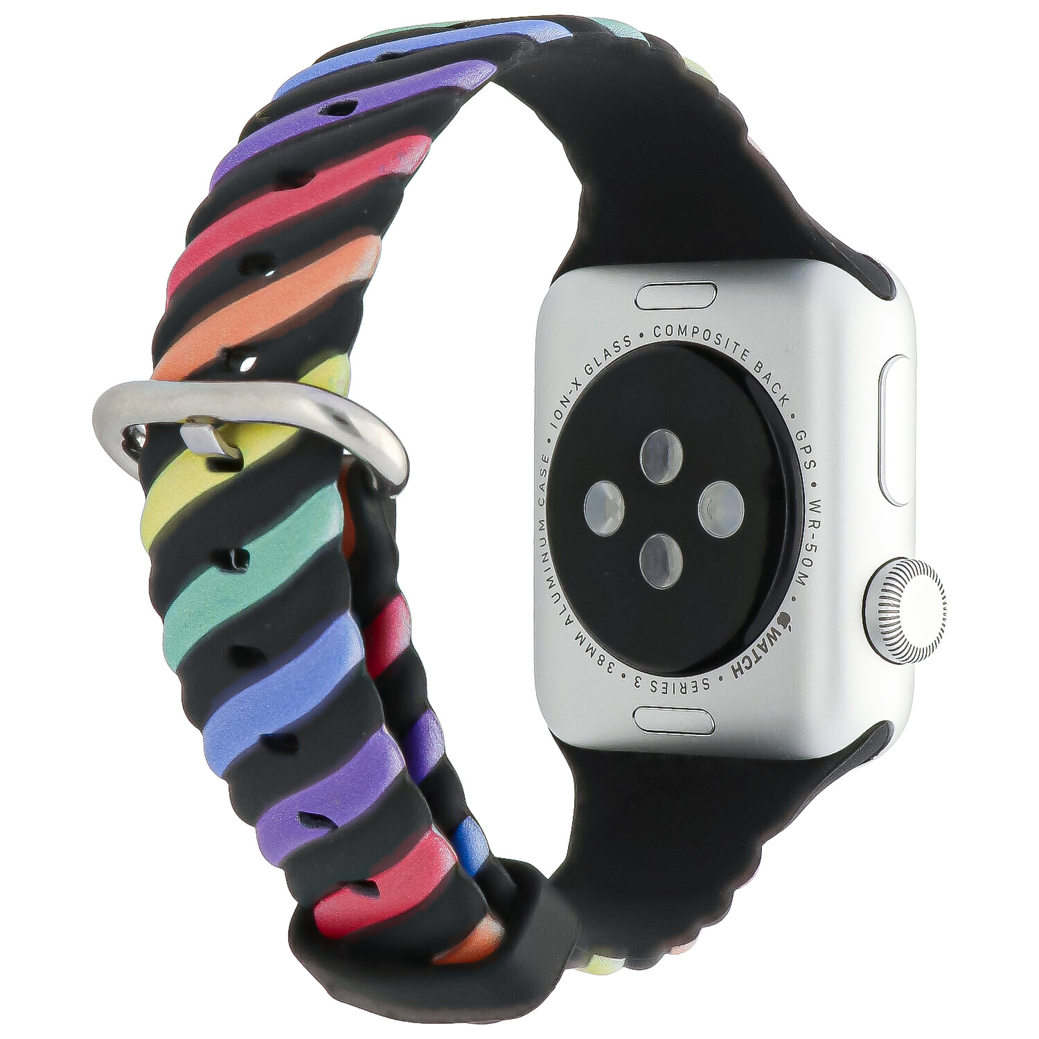 Apple Watch swirl sport band - kleurrijk zwart