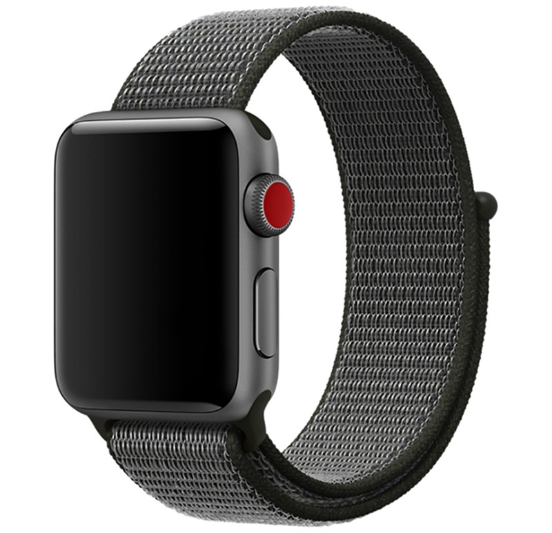 Apple Watch nylon geweven sport band  - donker olijf
