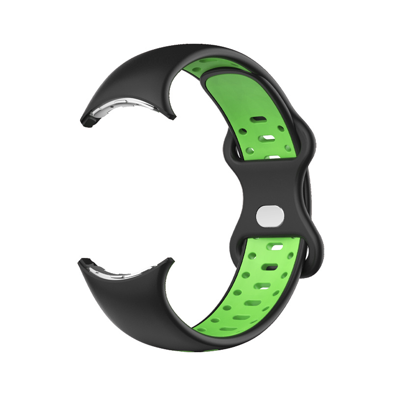 Google Pixel Watch dubbel sport band - zwart groen