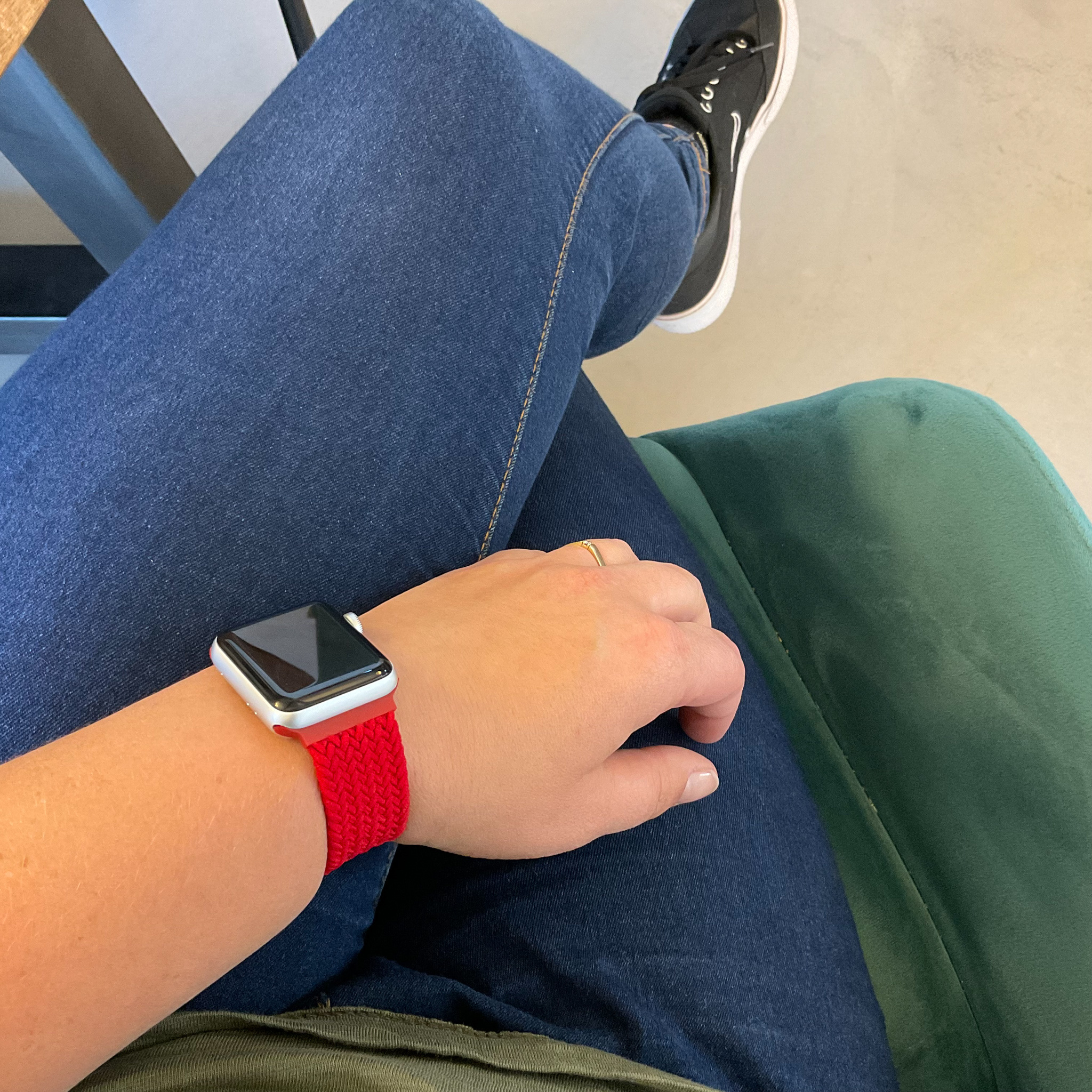 Apple Watch nylon gevlochten solo band - rood