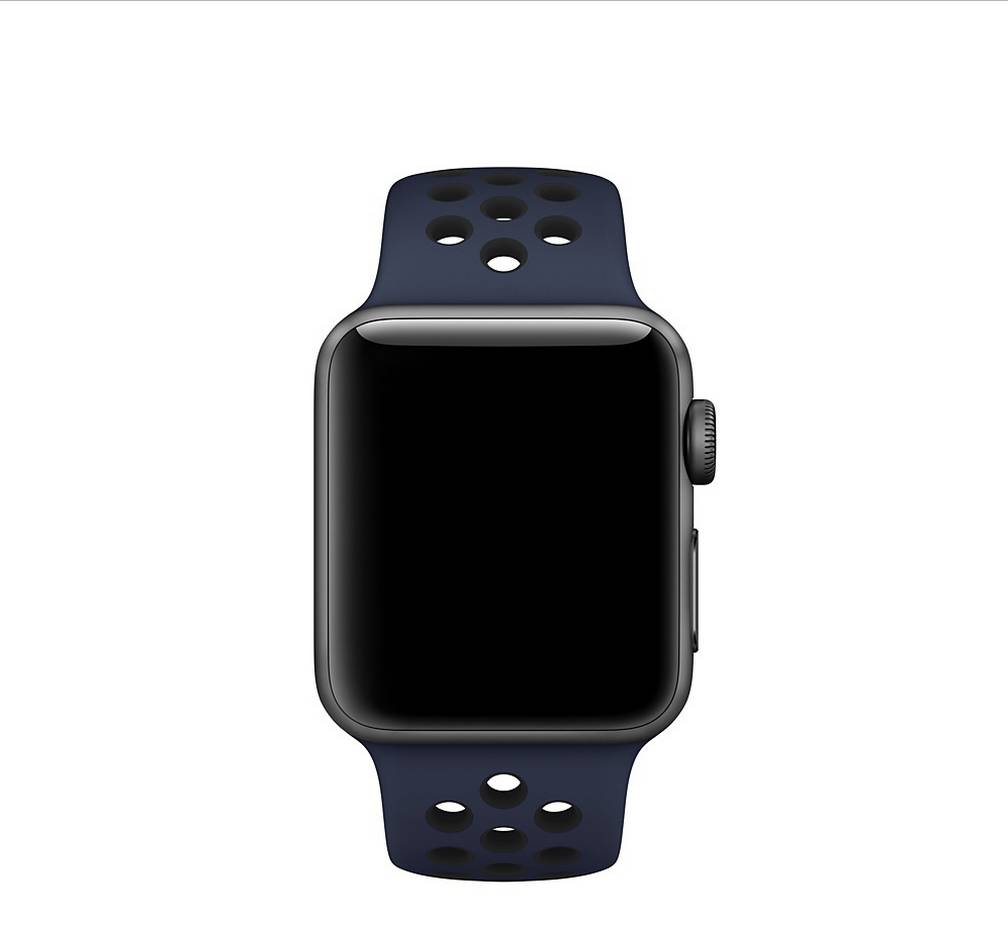 Apple Watch dubbel sport band - middernacht blauw zwart