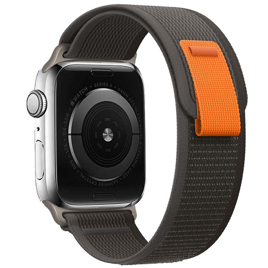 Apple Watch nylon trail band - zwart grijs