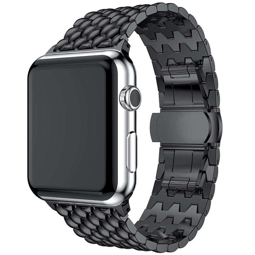 Apple Watch draak stalen schakel band - zwart