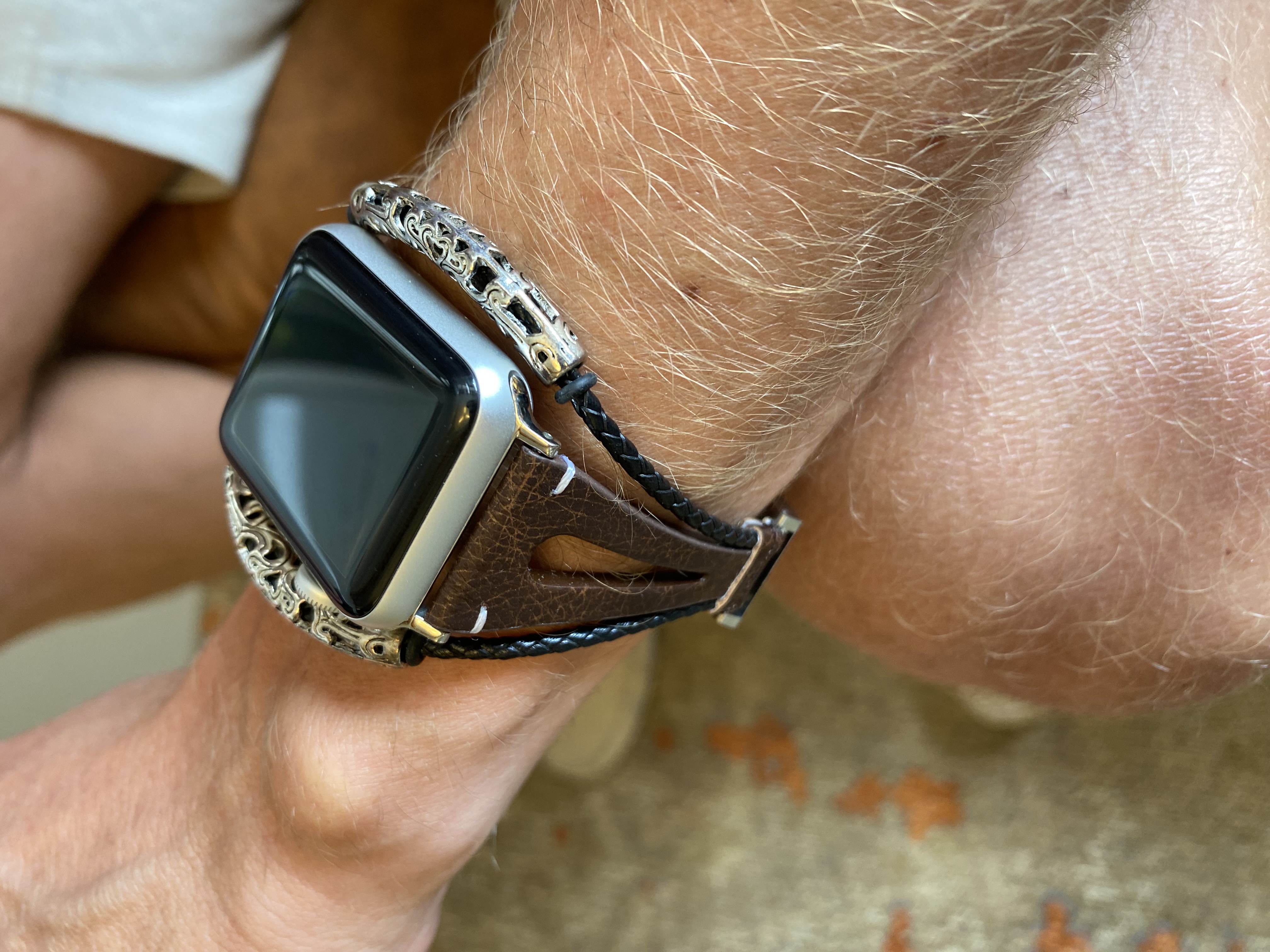 Apple Watch leren sieraden robuust band - donkerbruin
