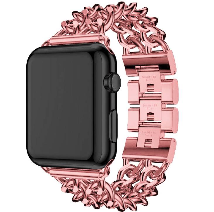 Apple Watch stalen cowboy schakel band - rose rood