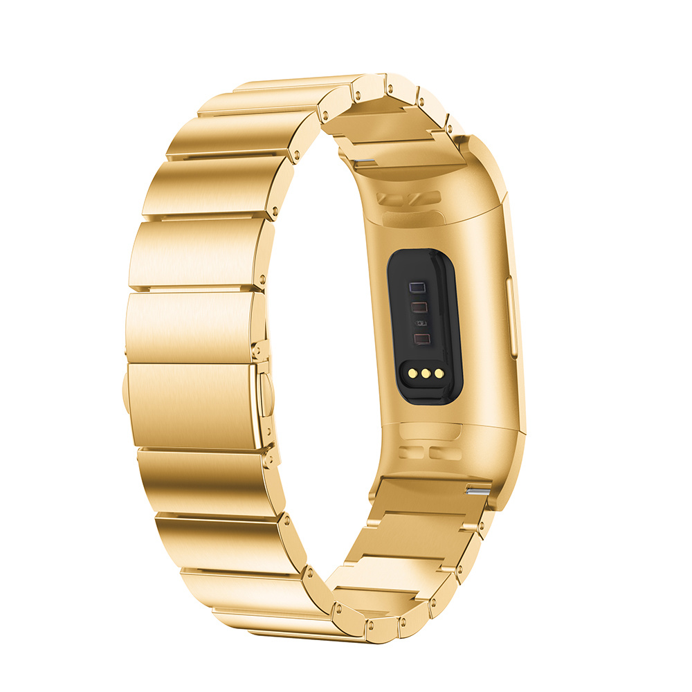 Fitbit Charge 3 & 4 stalen schakel band - goud