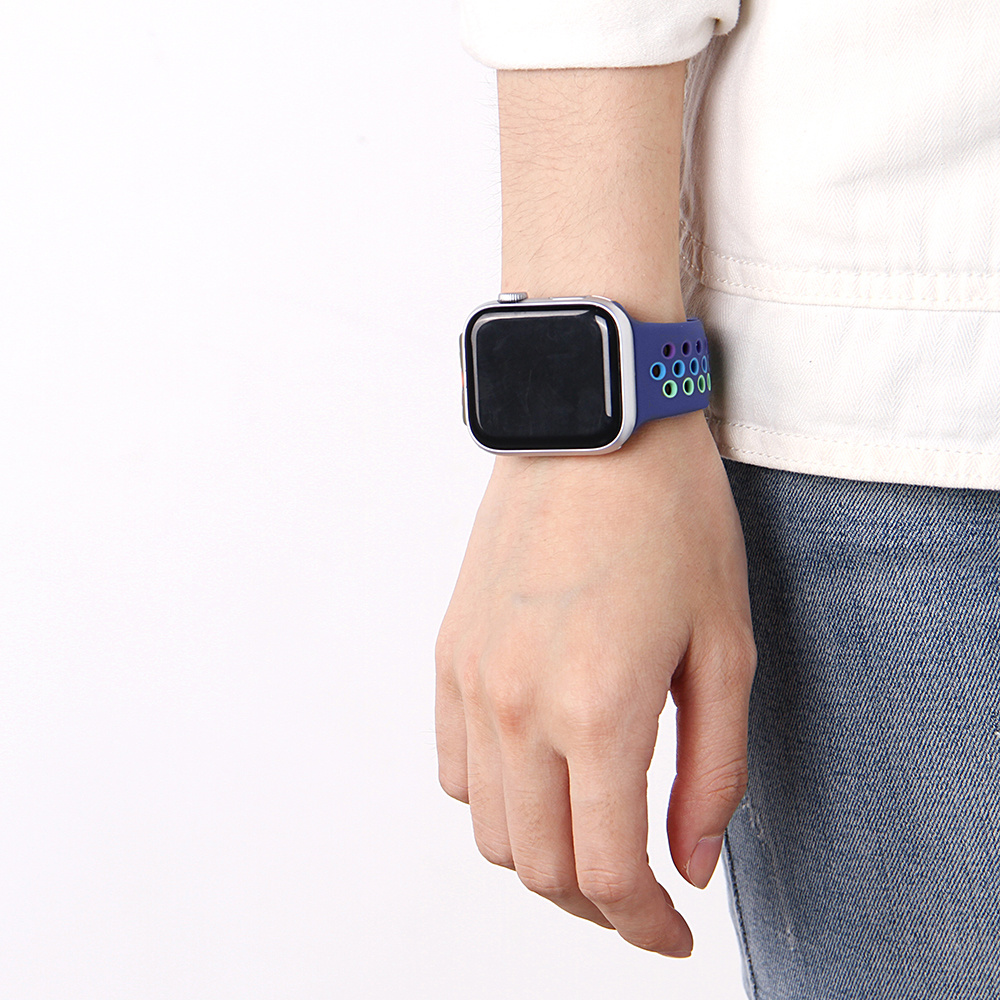 Apple Watch dubbel sport band - kleurrijk paars
